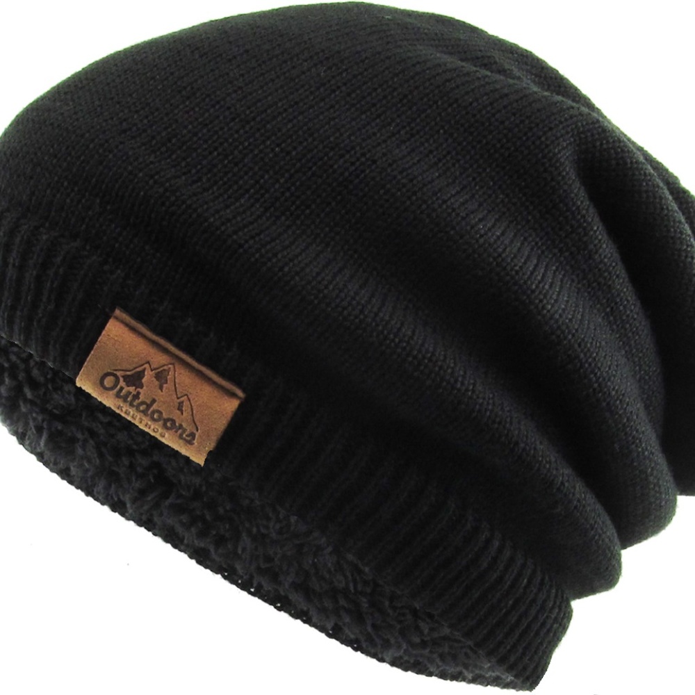 Thick Oversized Slouch Beanie Sherpa Fleece Lined